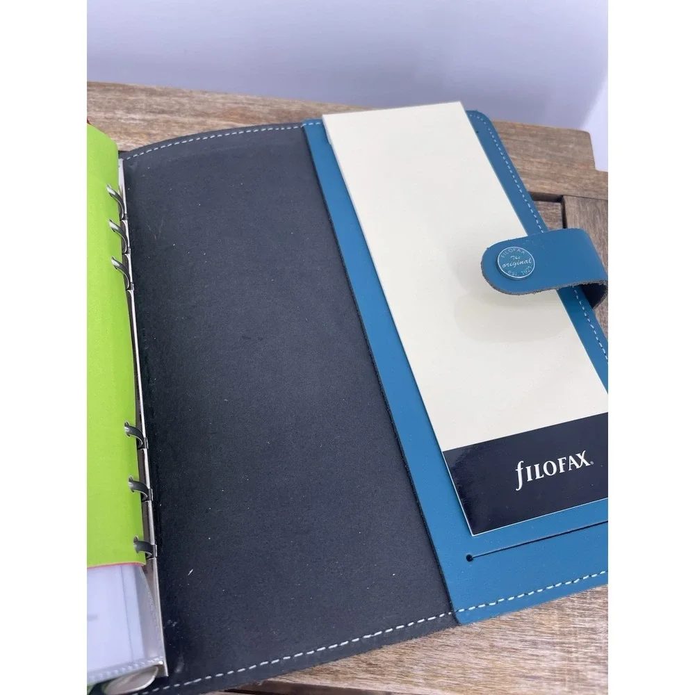 Filofax The Original A5 Leather Planner Organizer Teal Ring Binder Agenda